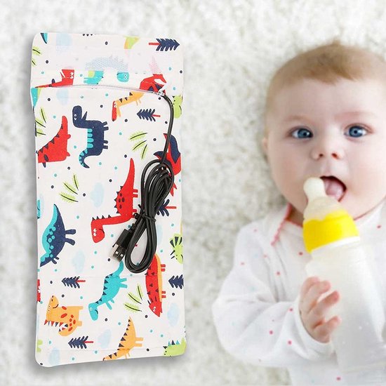 MK Stoer -Baby Draagbare Travel Flessenwarmer Isolatie Deksel Voor Thuis Reizen - Cartoon - Handig Inclusief USB-oplaadkabel - Roze - Melkverwarming - Geschikt voor Alle Maten Flessen - Roze Model. — afbeelding 5