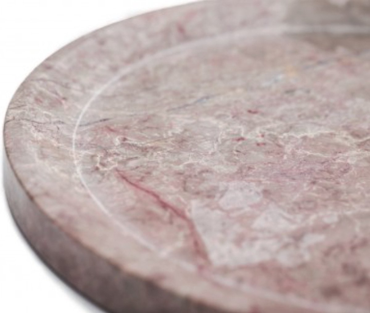 Ronde kalkstenen bord van Tu Las | ø 25 cm | Natural Bolechowice limestone bord | Grijs