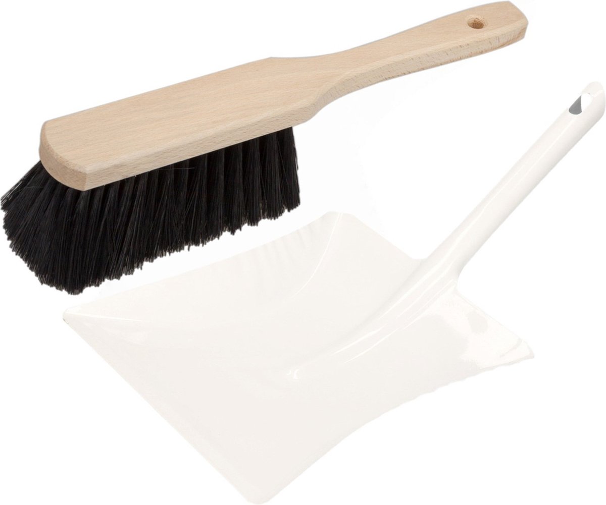 Goedkoopste Stoffer en blik wit van metaal/hout voor binnen - Zachte borstel/handveger