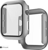EP Goods - Full Cover/Hoesje - Screen Protector - Geschikt voor Apple Watch Series 7, 8 en 9 41mm - Hardcase - Protection - Zilver