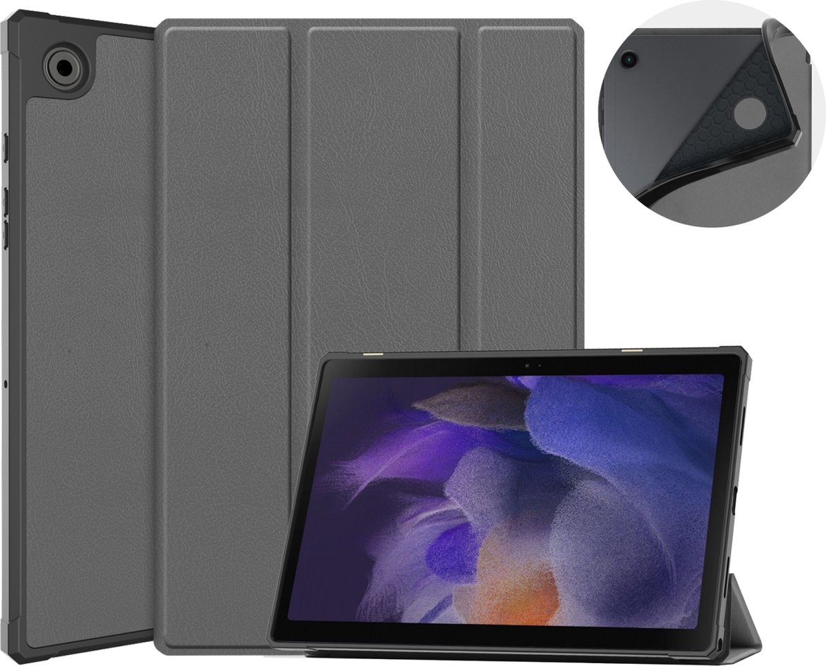 Fonu Smart Folio hoes Geschikt Voor Geschikt Voor Samsung Tab A8 - 10.5 inch - Grijs