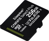 Kingston 256GB microSDHC Canvas Select Plus 100R A1 C10 Single Pack met Adapter