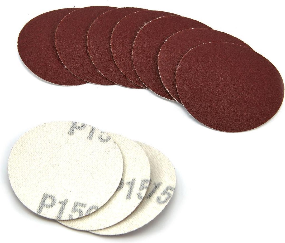 HBM 10 Delige set 50 mm. Schuurschijfjes met Klittenband K180