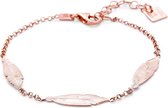 Twice As Nice Armband in rosé zilver, 3 veertjes  16 cm+3 cm