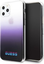 Guess Apple iPhone 11 Pro TPU Kunstleer Telefoonhoesje met Paarse Back Cover - Bescherming & Stijl