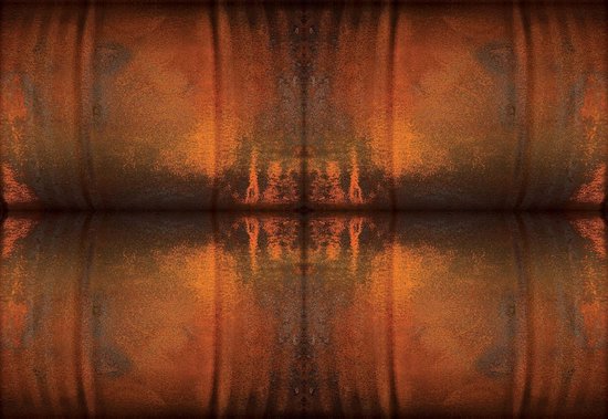 Fotobehang Abstract Art Orange Brown | XXXL - 416cm x 254cm | 130g/m2 Vlies