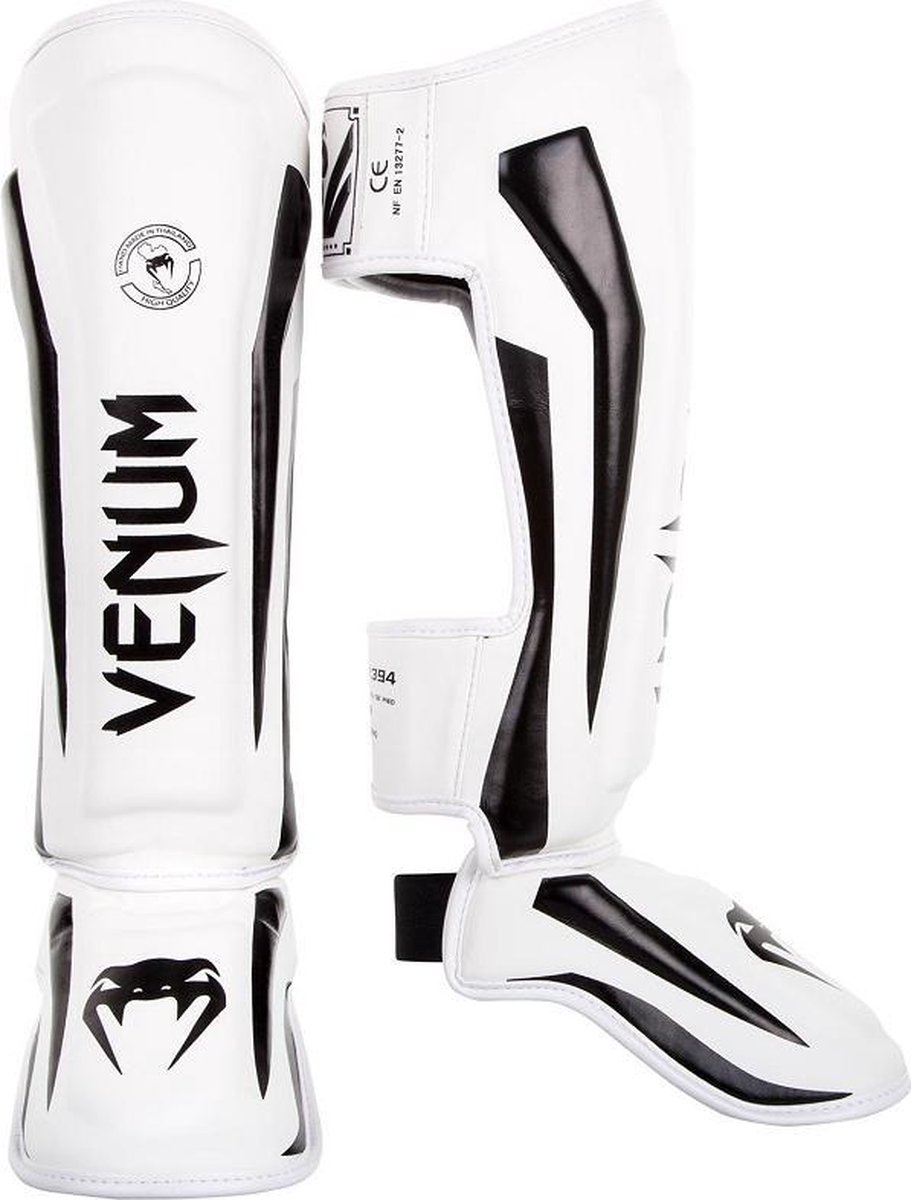 Venum Elite Kickboks Scheenbeschermer Wit Zwart - L