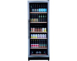 Bierkoelkast Brugge - glazen deur met RVS rand - 320 flessen - Koelkast horeca - Bier koelkast voor Thuis - Flessenkoelkast- Drank koelkast - Bierkast