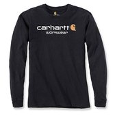 Carhartt Core Logo Black Long Sleeve T-Shirt Heren