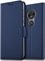 Motorola Moto G7 Play Kaarthouder Hoesje Blauw