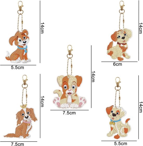 5 stuks Diamond Painting sleutelhangers, set, anime, dieren, hond, sleutelhanger, volwassenen en kinderen, sleutelband, knutselen, mozaïek, sleutelhanger voor schooltas, etui, sleutel, ornament 5 stuks Diamond Painting sleutelhangers, set, anime, dieren, hond, sleutelhanger, volwassenen en kinderen, sleutelband, knutselen, mozaïek, sleutelhanger voor schooltas, etui, sleutel, ornament