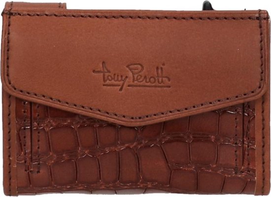 Tony Perotti - Porte-cartes RFID en cuir Furbo avec compartiment à monnaie - mixte - cognac