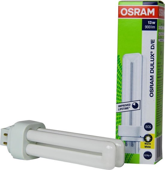 Osram Dulux D/E Spaarlamp - 4-Pins - Warm Wit - 13W - Kleurtemperatuur 3000 K