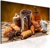 Schilderij - Perfecte ochtend, ontbijt, koffie, 1 luik, Multikleur, 3 maten, Premium print