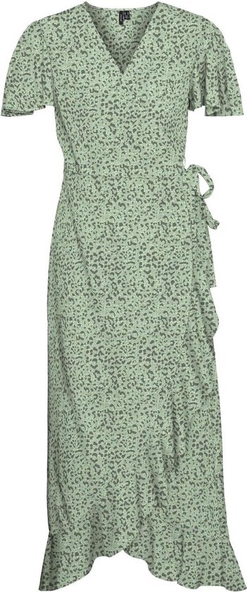 Vero Moda Curve wrap front mini dress in blue florals