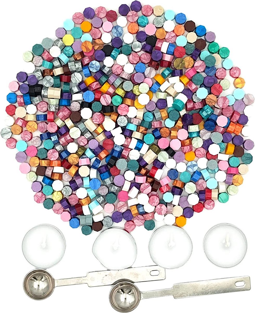 Achthoekige wax-zegelstempel, 500 stuks zegelwaskralen, voor vintage zegellak en brief, uitnodigingen, kaarten, pakketcadeau (goudbrons, 500 Achthoekige wax-zegelstempel, 500 stuks zegelwaskralen, voor vintage zegellak en brief, uitnodigingen, kaarten, pakketcadeau (goudbrons, 500