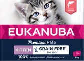 4x Eukanuba Zalm Pate Graanvrij Kitten Multi-Pack 12 x 85 gr