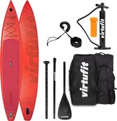 Virtufit Supboard Racer 381 - Rouge - Opblaasbaar - Stand Up Paddle Board - Accessoires et sac de transport inclus - Support GoPro - Jusqu'à 180 kg