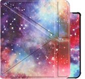 Hoes Geschikt voor Kobo Libra 2 Hoesje Bookcase Cover Book Case Hoes Sleepcover Trifold - Galaxy
