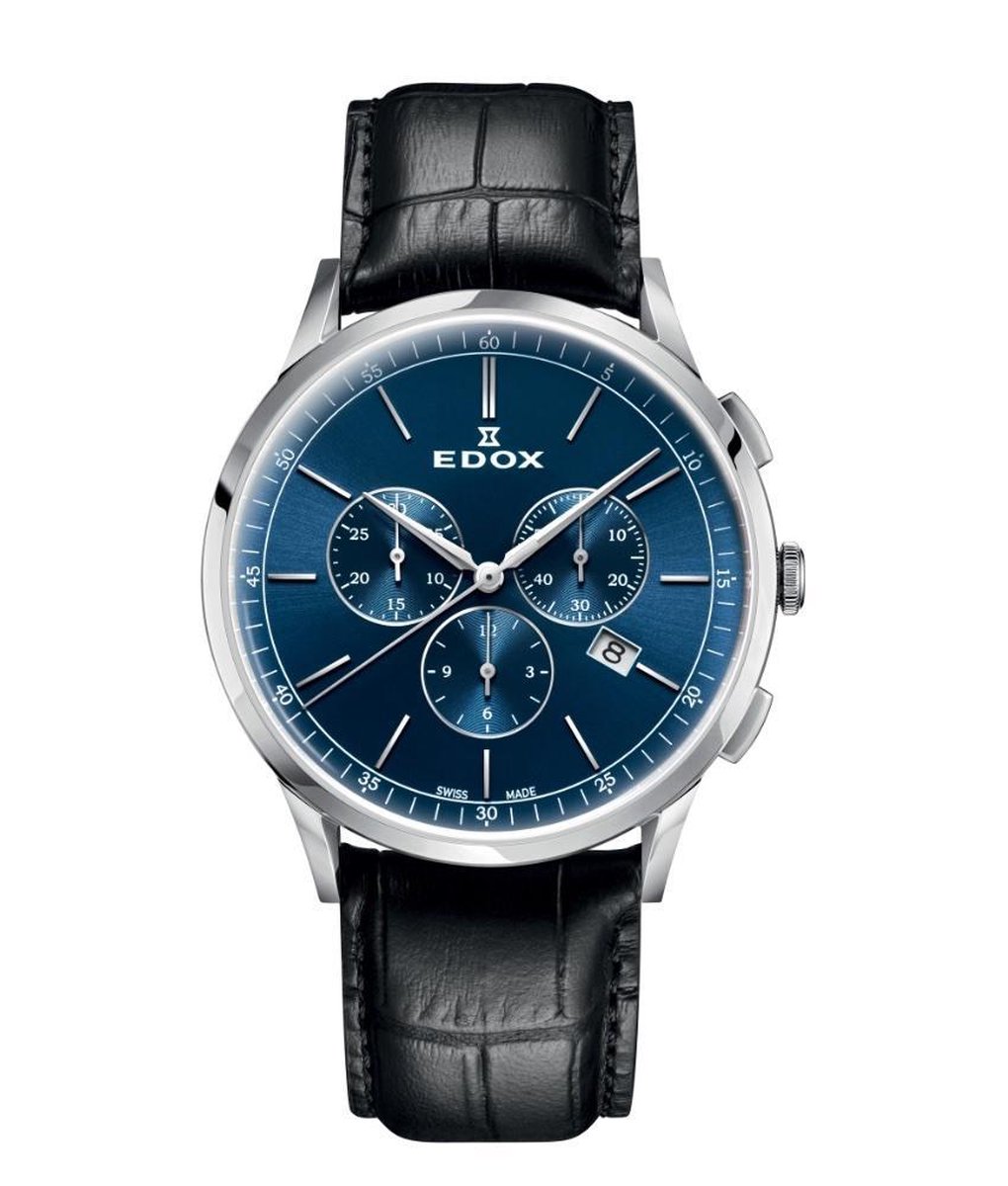 Edox 10236-3C-BUIN horloge heren - zwart - edelstaal