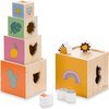 Afbeelding van het spelletje Hauck stapelspeeltje Stack N Raise - houten stapeltoren (FSC®-gecertificeerd), stapelblokken voor kinderen vanaf 1 jaar, motoriekspeelgoed, stimuleert vormherkenning en concentratie