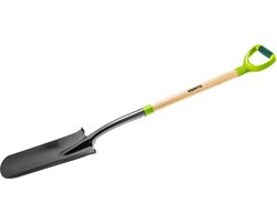 VERTO Draineerspade, Sleuven spade, Houten Steel, D-Greep