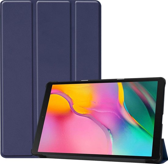 Tablet Hoes geschikt voor Samsung Galaxy Tab A 10.1 (2019) - Tri-Fold Book Case - Donker Blauw