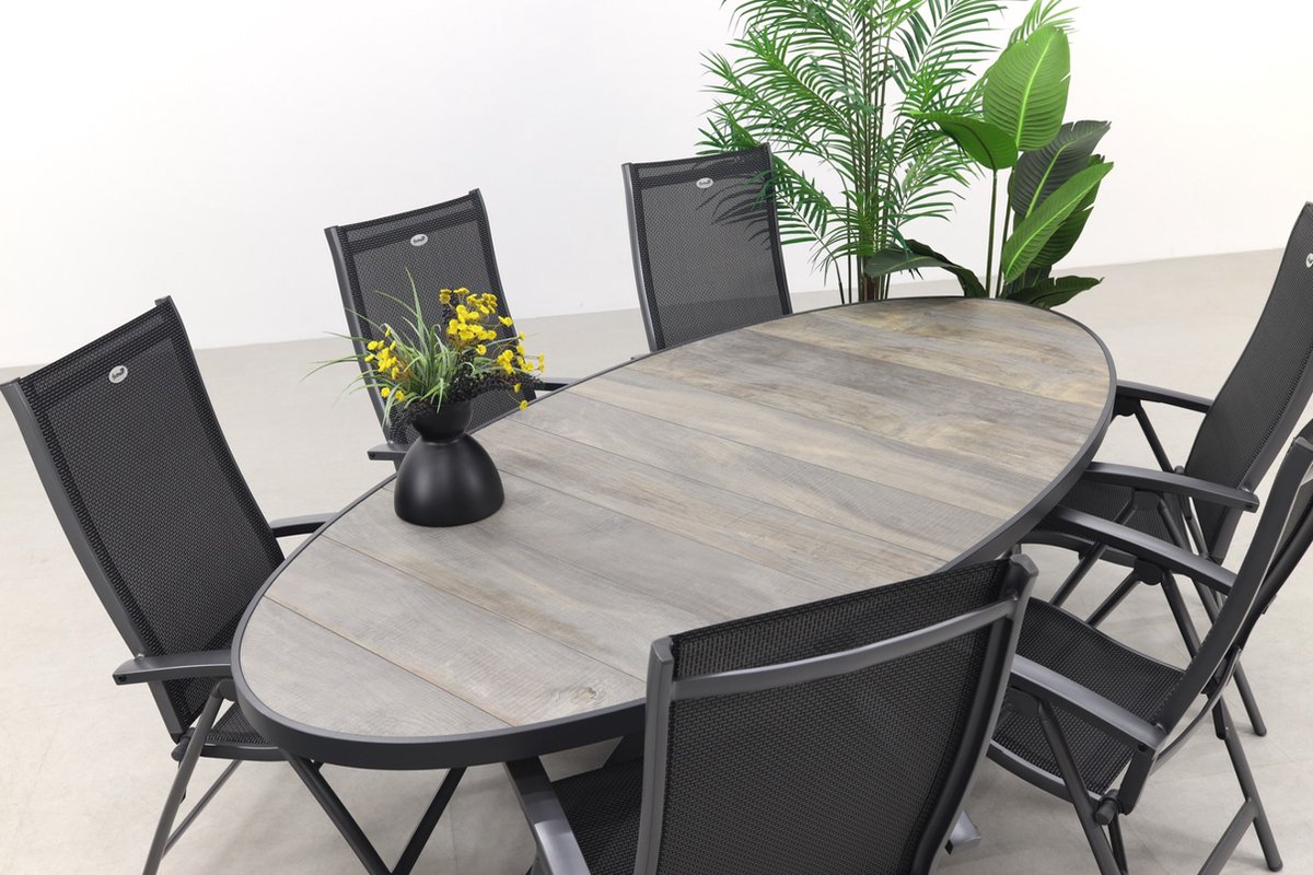 Hartman Salvatore/Silva salon de jardin ovale aspect bois 240x115 cm
