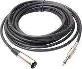 3 m XLR 3-pins Male naar 1/4 inch (6.35 mm) mono afgeschermde microfoon audiokabel