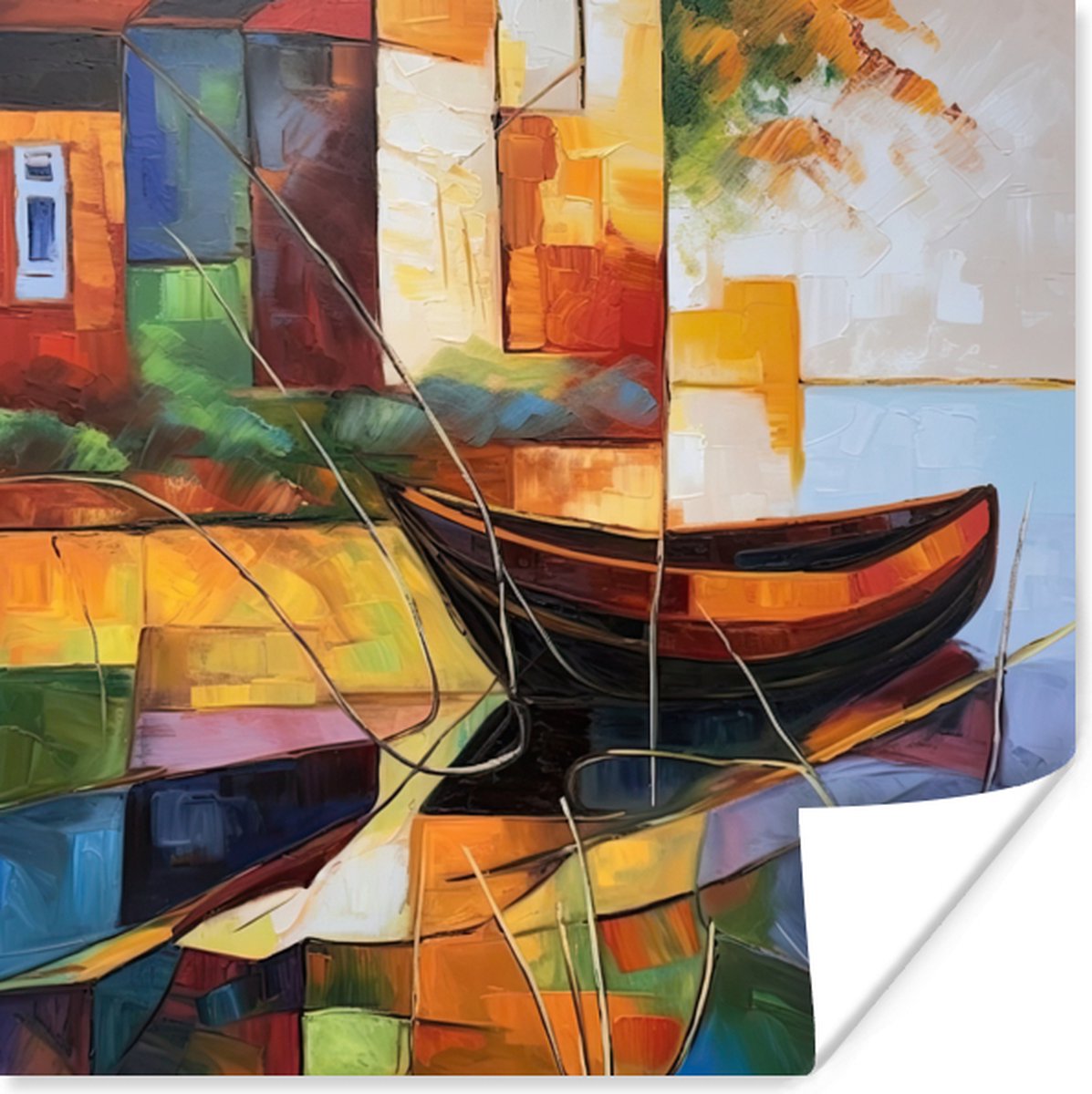 Poster Abstract - Kunst - Boot - Kleuren - 30x30 cm