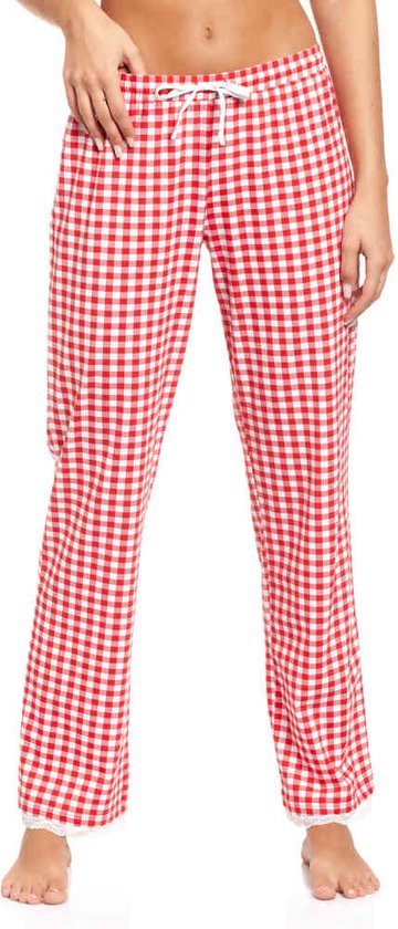 Pussy Deluxe - Red Plaid Pyjamabroek - XL - Rood