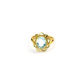 Ring Açore Fleur Blue Style Vintage Or | plaqué or 18 carats | Laiton | Bouddha Ibiza