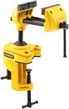 Gele multifunctionele boorklem van Stanley met bekken en klemvoet.