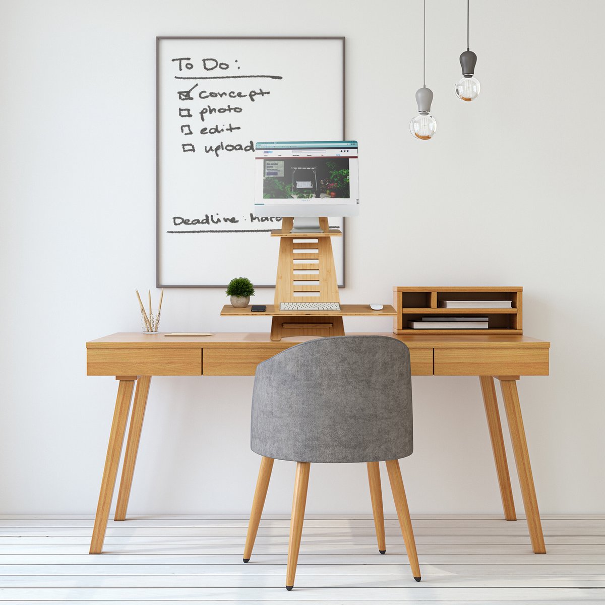 Bureau Bamboe Zit-Sta Verhoger