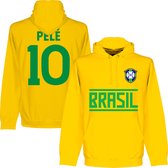 Brazilië Pelé 10 Team Hoodie - Geel - XL