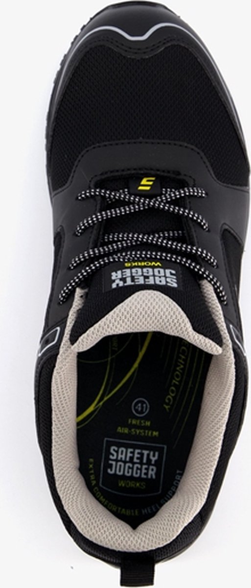 Safety Jogger Balto leren heren werkschoenen S1 Zwart Maat 44 Uitneembare zool