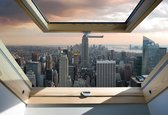 Peinture murale New York City Skyline 3D Skylight Window View | VEXXXL - 416 cm x 254 cm | Polaire 130gr / m2