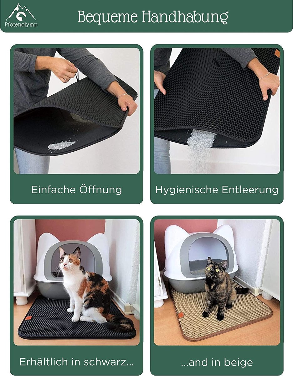 Bartuke Siliconen kattenbakmat, extra groot 144,8 cm x 101,6 cm