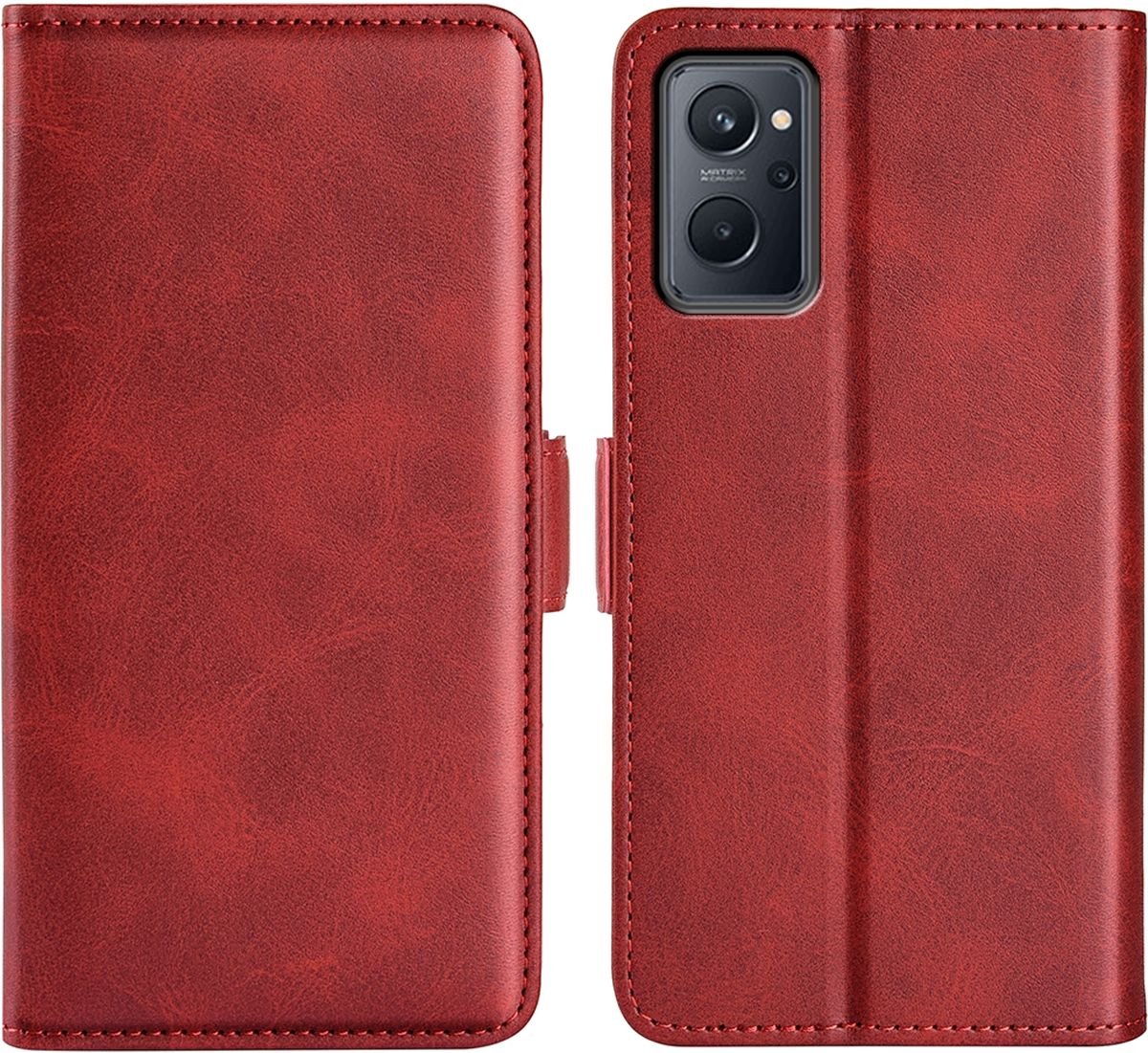 Mobigear Telefoonhoesje geschikt voor OPPO A76 Hoesje | Mobigear Slim Magnet Bookcase Portemonnee | Pasjeshouder voor 3 Pasjes | Telefoonhoesje voor Pinpas / OV Kaart / Rijbewijs - Rood
