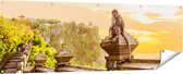 Gards Poster de jardin Singe au temple Uluwatu à Bali - 180x60 cm - Toile de jardin - Décoration de jardin - Décoration murale extérieure - Tableau de jardin