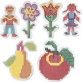 Onderplaat, bloemen, meisje, jongen, appel en peer, afm 8,5x14-14x16 cm, 6 stuk/ 1 doos