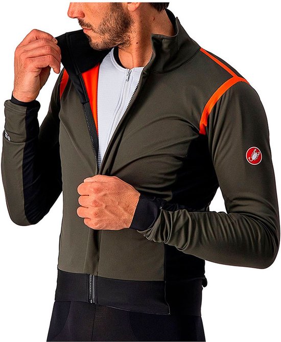 CASTELLI Alpha RoS 2 Jas Heren - Military Green / Fiery Red / Silver Grey - L