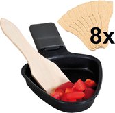 8-Delige Set Raclette / Gourmet Spatels - Houten Gourmetspatels - FSC® Beuken - Raclette Spatels - Set van 8 Houten Kleine Spatels