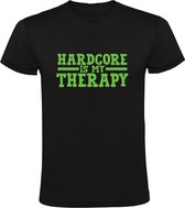 Hardcore is my therapy Heren T-shirt - muziek - festival - feest - gabber - dj