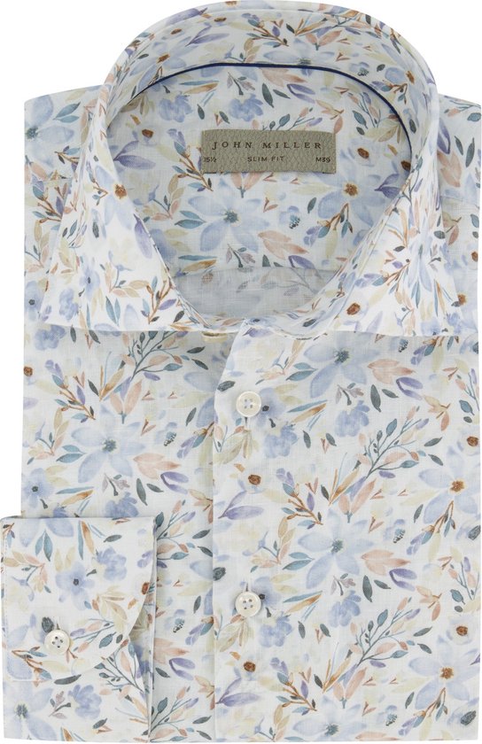 John Milller overhemd Slim Fit bloemen