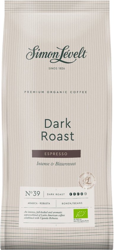 Simon Levelt Koffie Dark Roast Espresso Bio 1000 gr