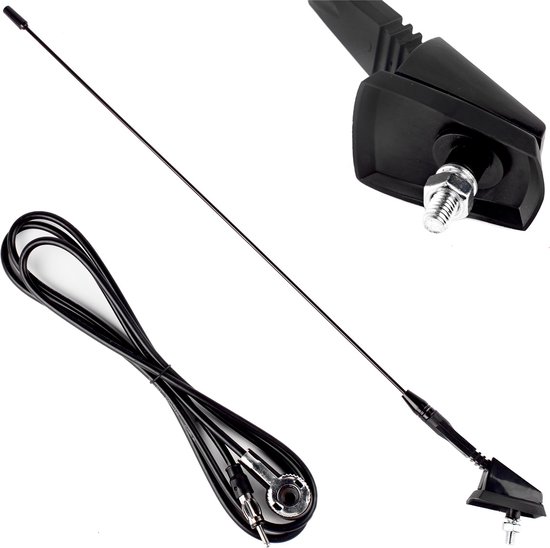 Universele antenne met voet - Auto antenne - 41cm - 5mm - 1,4m kabel lengte