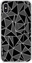 Casetastic Apple iPhone XS Max Hoesje - Softcover Hoesje met Design - Abstraction Lines Black Print
