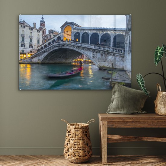 Pont du Rialto Venise Glas 90x60 cm - Tirage photo sur Glas (décoration murale en plexiglas)