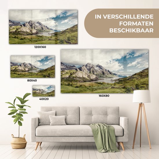 Berg area Glas 120x80 cm - Tirage photo sur Glas (décoration murale en plexiglas)